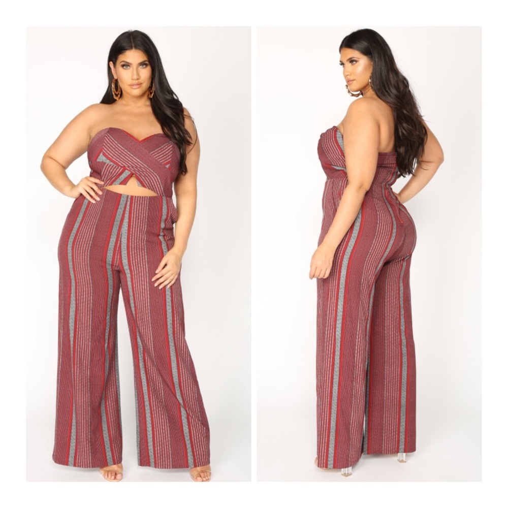 Fashion Nova Shanice striped jumpsuit